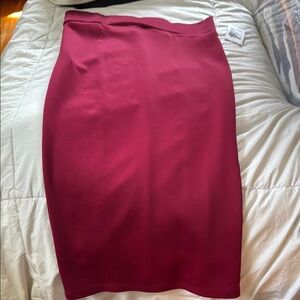 Burgundy Pencil Skirt